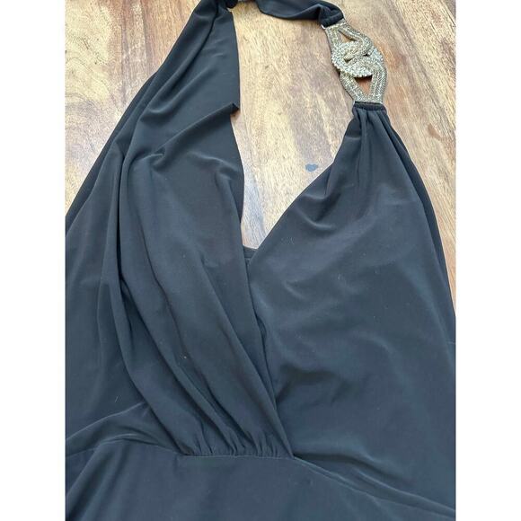 Cache Women's Black Sleeveless Halter Neckline Mini Dress Size Medium - Picture 8 of 10